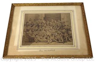 Framed Under Glass Sepia Tone Informal Group Portrait of West Point Class of 1888, of which John J. Pershing was President. 12" x 15"