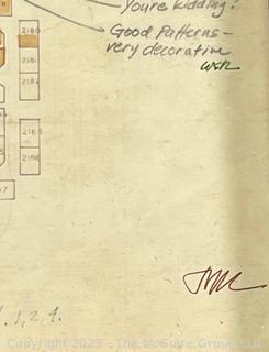 30 x 30" Framed Architectural Drawing of Subdivision.  188 Villas.  