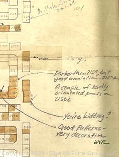 30 x 30" Framed Architectural Drawing of Subdivision.  188 Villas.  