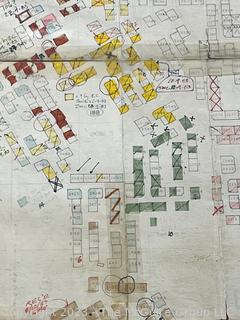 30 x 30" Framed Architectural Drawing of Subdivision.  188 Villas.  