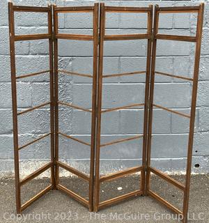 Four Panel Folding Wood Screen Frame. 68" x 54"