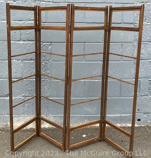 Four Panel Folding Wood Screen Frame. 68" x 54"