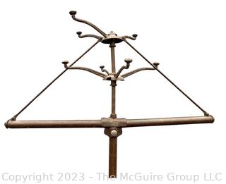 Industrial Metal Collapsible "Utilatree" Freestanding Coat Rack. Missing one hook.