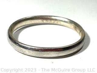 Brushed Sterling Silver Bangle Bracelet .  15.5 grams