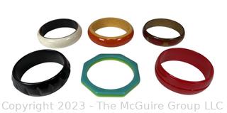 Six (6) Lucite Bangle Bracelets 