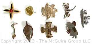 Nine (9) Costume Jewelry Brooches or Pins