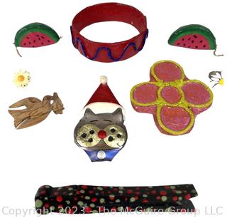 Costume and Paper Mache  Jewelry