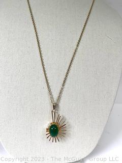 Mid Century Sunburst Style Rivo 17 Jewel Watch Pendant. 