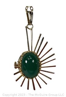 Mid Century Sunburst Style Rivo 17 Jewel Watch Pendant. 