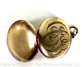 Victorian Gold Filled Picture Locket. Monogrammed 