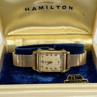 Hamilton Men's Gold Tone Wrist Watch in Case with Original Box