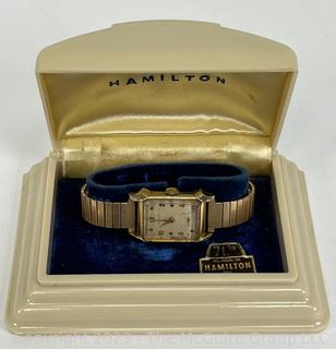 Hamilton Men's Gold Tone Wrist Watch in Case with Original Box