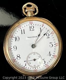 Waltham Model Pocket Watch in 20 Yr. Warranted Gold Plated Case 