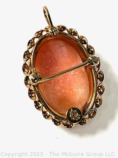 19th Century Hand Carved Cameo Set in Gold Filled Bezel. 