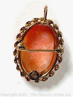 19th Century Hand Carved Cameo Set in Gold Filled Bezel. 