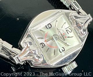 10k White Gold Plated Lucerne Ladies Wrist Watch