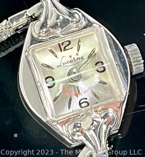 10k White Gold Plated Lucerne Ladies Wrist Watch