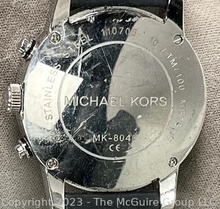 Michael Kors Men's Black and Stainless Steel Wrist Watch 