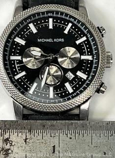 Michael Kors Men's Black and Stainless Steel Wrist Watch 