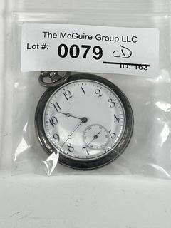 Pocket Watch in Engraved Silveroid Case.  Movement Shown in photo Gallery