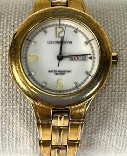 Ladies Gold Tone Liz Claiborne Wrist Watch