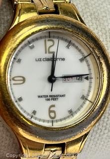 Ladies Gold Tone Liz Claiborne Wrist Watch