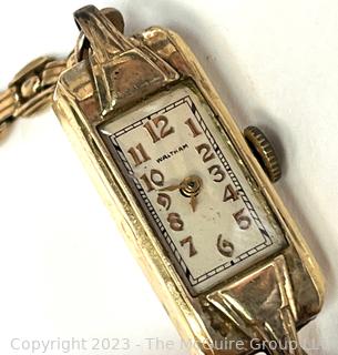 Ladies 14k Gold Case Waltham Wristwatch.  Total Weight 12g