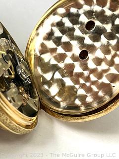 Swiss 18k Gold Keywind Pocket Watch circa late 1800's. Both Case and Movement engraved "Henri Hoffman"  Total Weight 56g 