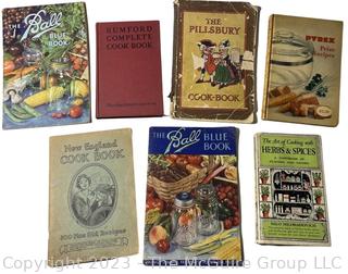 Group of Vintage Recipe Books including Pyrex, Ball and 1914 Pillsbury Cook Book