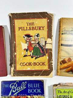 Group of Vintage Recipe Books including Pyrex, Ball and 1914 Pillsbury Cook Book