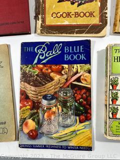 Group of Vintage Recipe Books including Pyrex, Ball and 1914 Pillsbury Cook Book