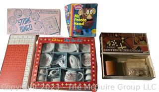 Group of Vintage Toys Including Mr. Potato Head, Tea Set in Box and Games