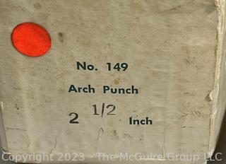 NIB Osbourne No. 149 2.5" Arch Punch and 1/4-2" Capacity Burring Reamer Made by General