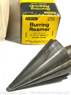 NIB Osbourne No. 149 2.5" Arch Punch and 1/4-2" Capacity Burring Reamer Made by General