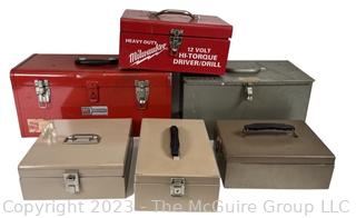 Six (6) Metal Tool Boxes and Lock Boxes