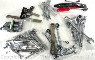 Large Assortment of Wrenches by Various Manufacturers.  See more detail in the photo gallery. 