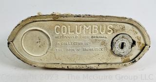 World's Fair Mechanical Bank Marked Columbus on Base.   9" x 7".