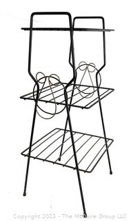 Black Wrought Iron Three Level Garden Plant Stand. Measures 13" square x 29" tall 