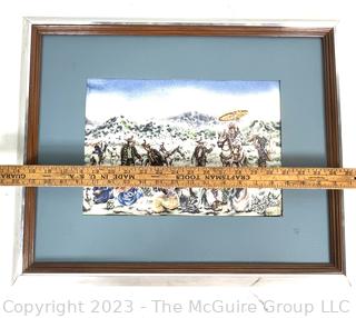 Framed Without Glass Watercolor of  Lake Sebu, South Cotabato, Philippines Signed By Artist George Ng, 1977.  22" x 17"