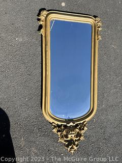 Baroque Style Giltwood Framed Wall Mirror.  24" x 50"