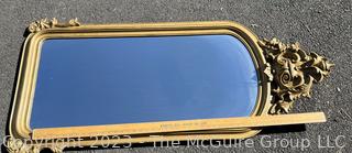 Baroque Style Giltwood Framed Wall Mirror.  24" x 50"