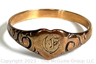 Victorian Heart Shaped Initial Ring