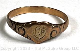 Victorian Heart Shaped Initial Ring