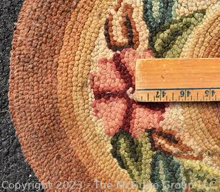 Vintage Oval Hook Rug.  30" x 50".