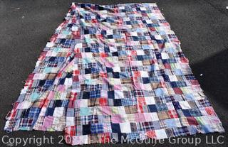 Unfinished Hand Made Patchwork Quilt. Measures 152" x 44"