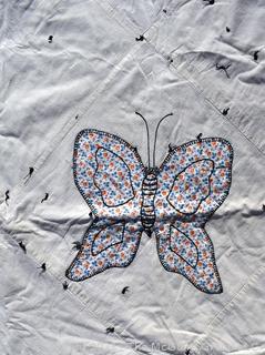 Hand Made Butterfly Quilt . Measures 72" x 48"