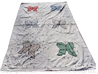 Hand Made Butterfly Quilt . Measures 72" x 48"