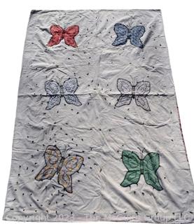 Hand Made Butterfly Quilt . Measures 72" x 48"