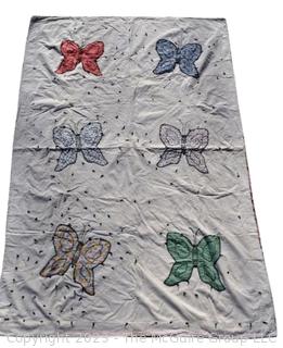 Hand Made Butterfly Quilt . Measures 72" x 48"