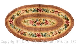 Vintage Oval Hook Rug.  30" x 50".